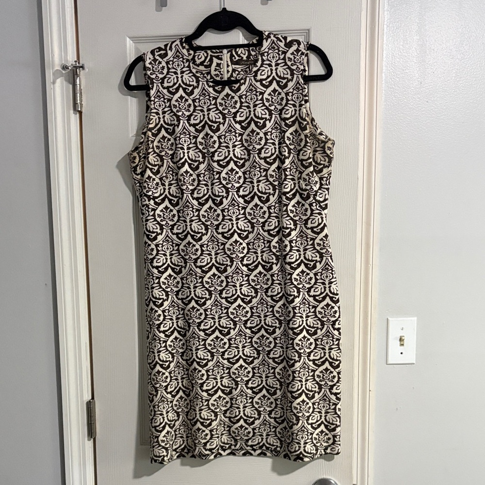 J. McLaughlin Brown and Cream Patterned Dress